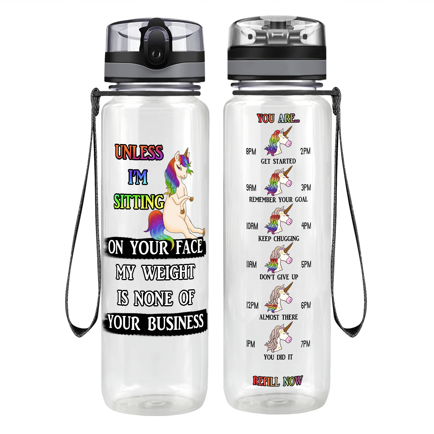 My Weight Is None Of Your Business Motivational Tracking Water Bottle