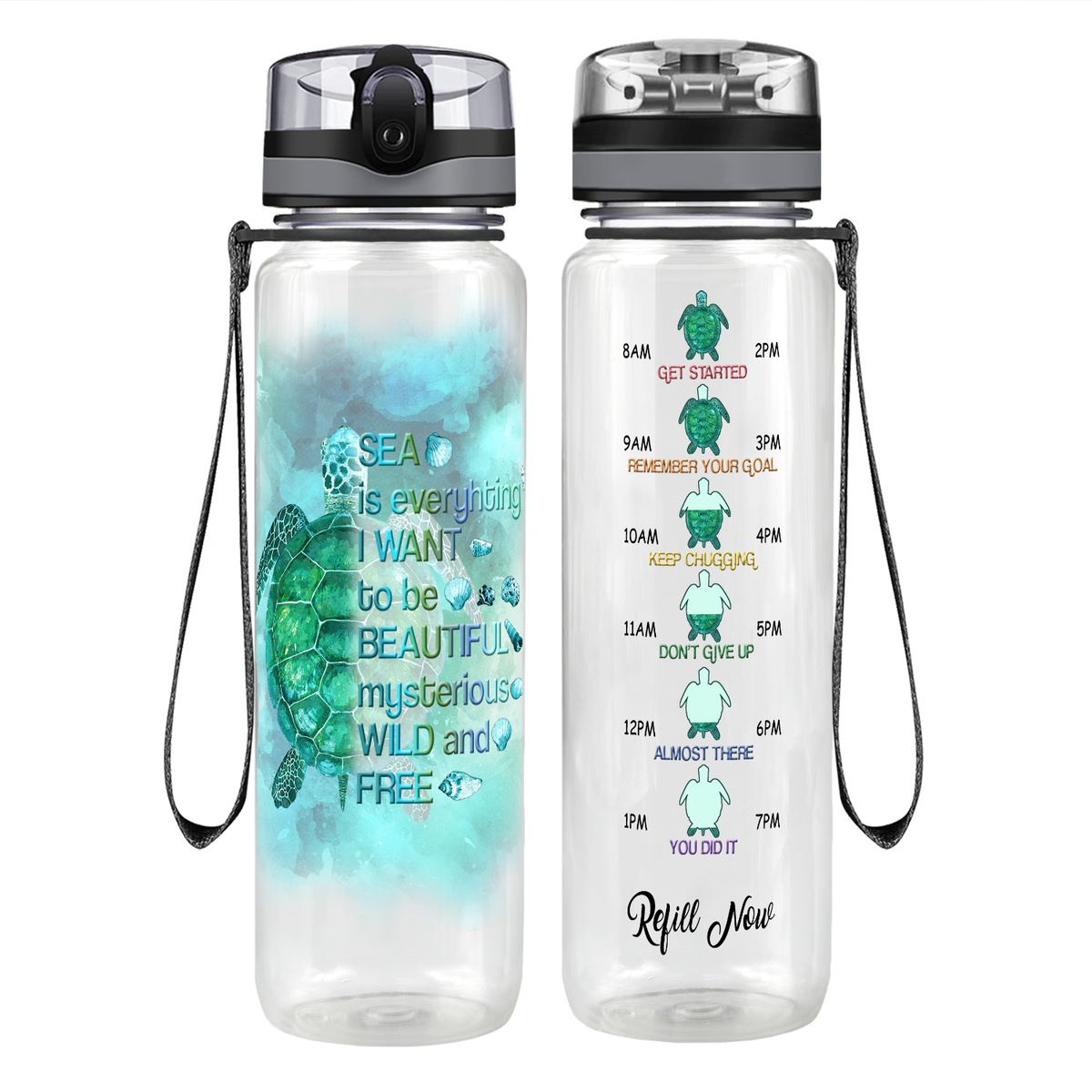 Sea Is Everything I Want Motivational Tracking Water Bottle