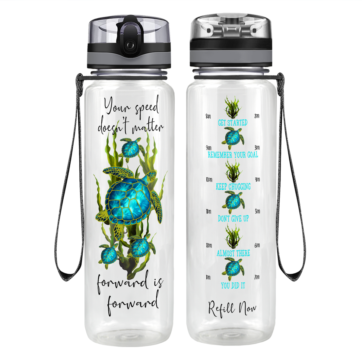 Your Speed Doesn't Matter Forward Is Forward Motivational Tracking Water Bottle