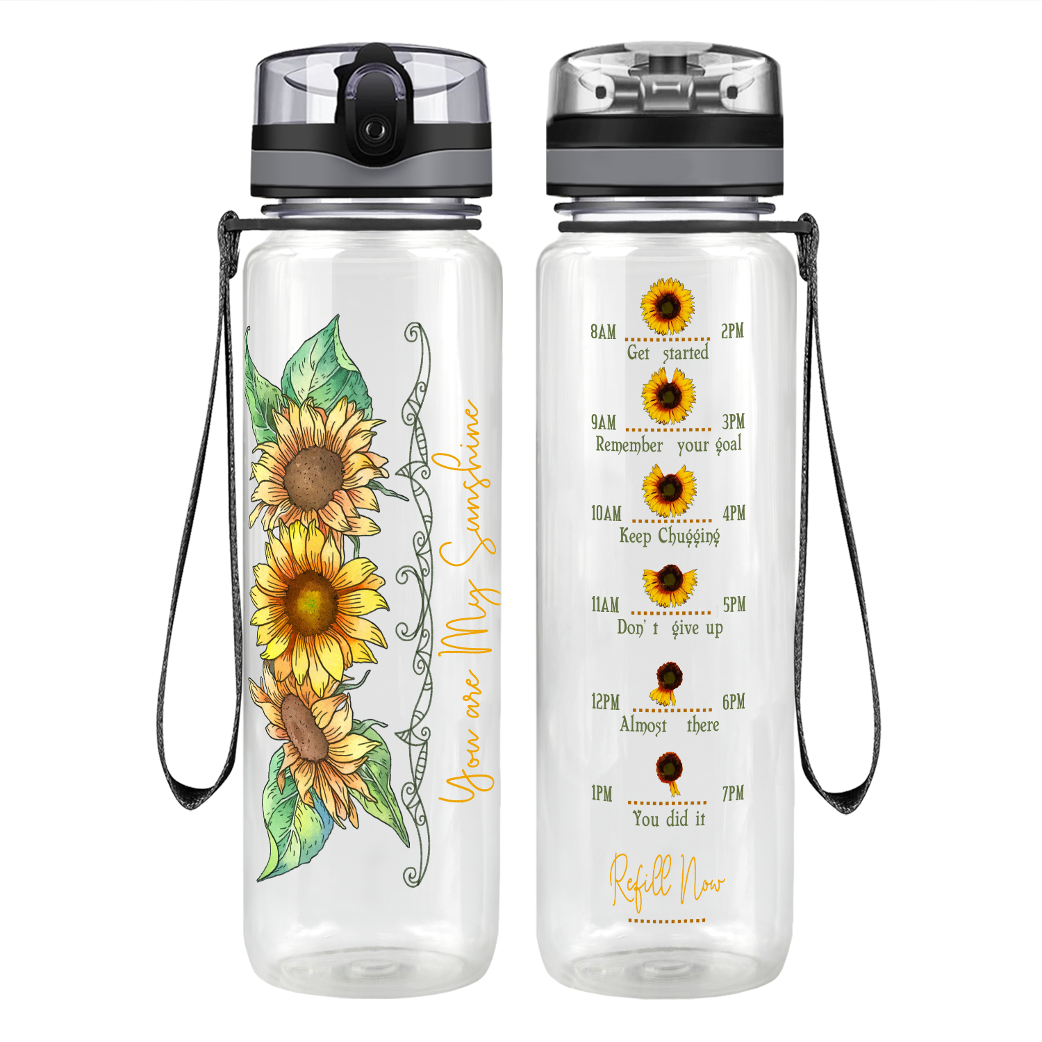 You Are My Sunshine Sunflowers Classic Motivational Tracking Water Bottle