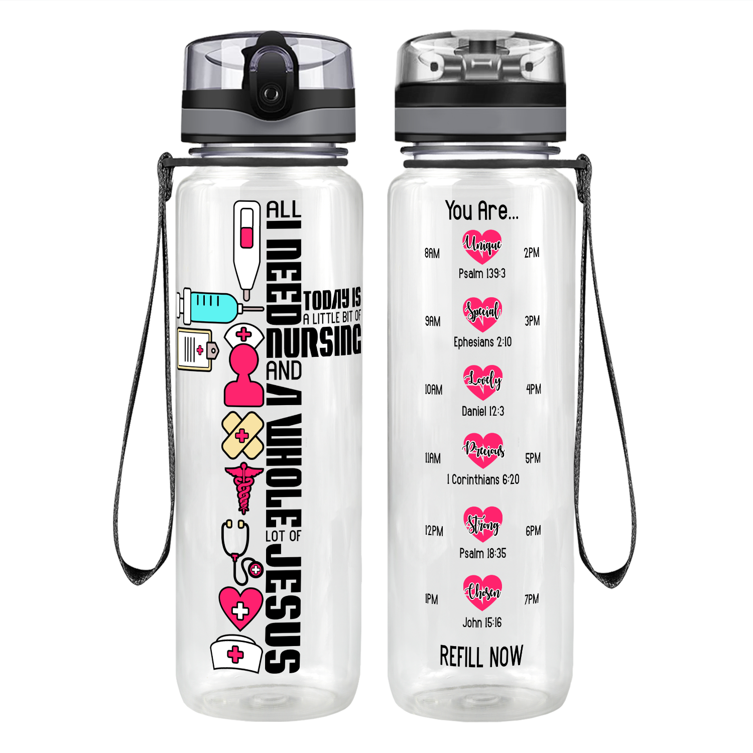 All I Need Today Motivational Tracking Water Bottle