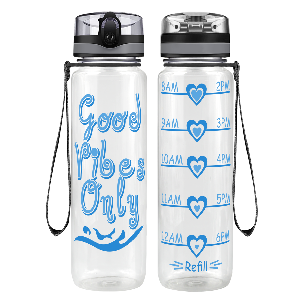 Good Vibes Only Motivational Tracking Water Bottle