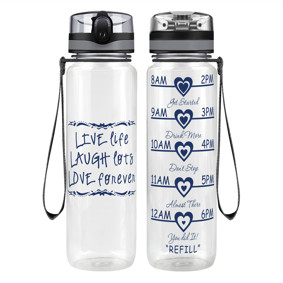 Live Life Motivational Tracking Water Bottle