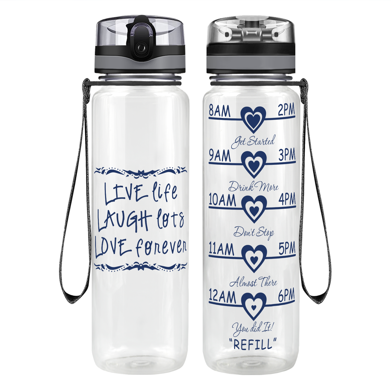 Cuptify Clear Frosted 32 oz Hydration Tracker Water Bottle