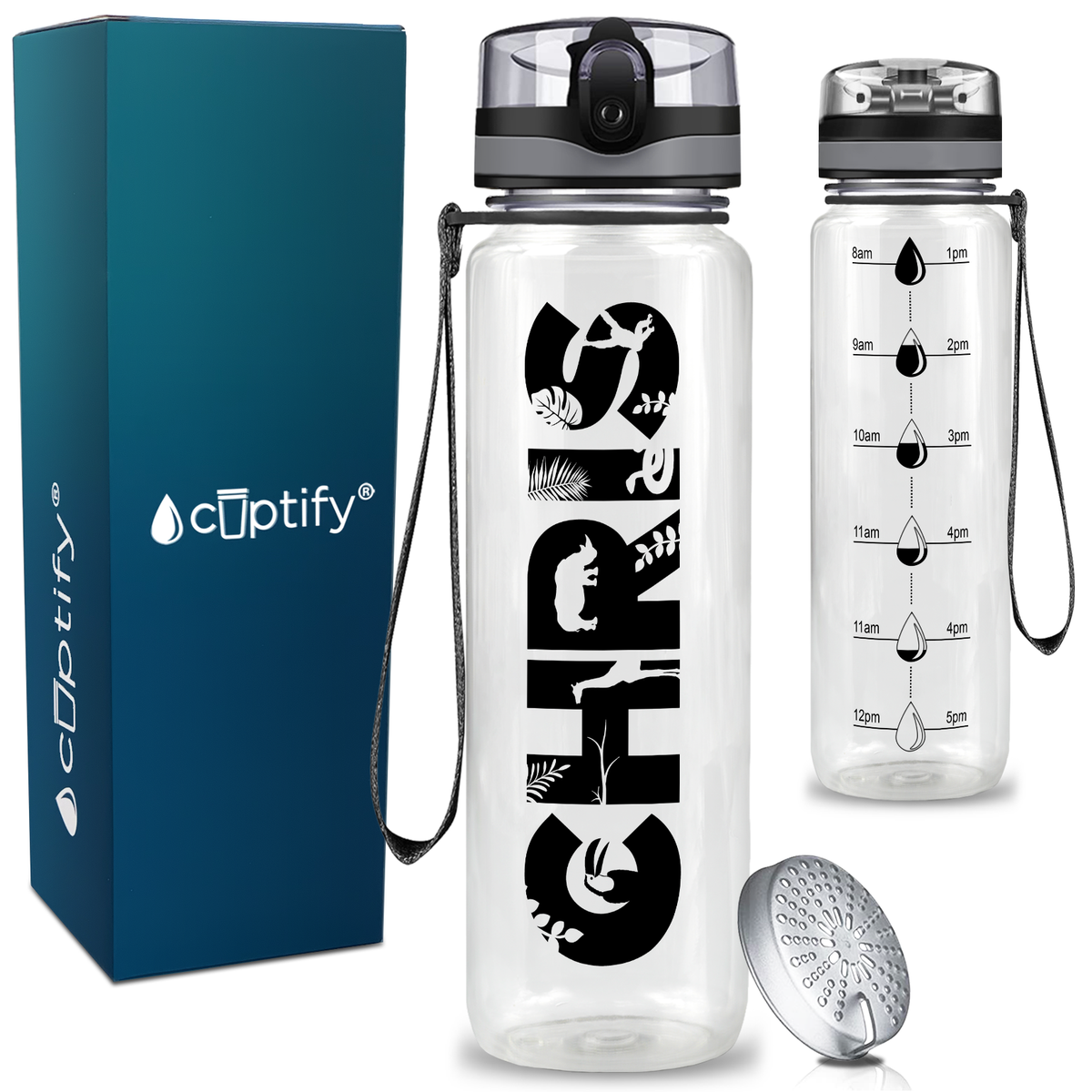 Personalized Safari Animals Kids Water Bottle