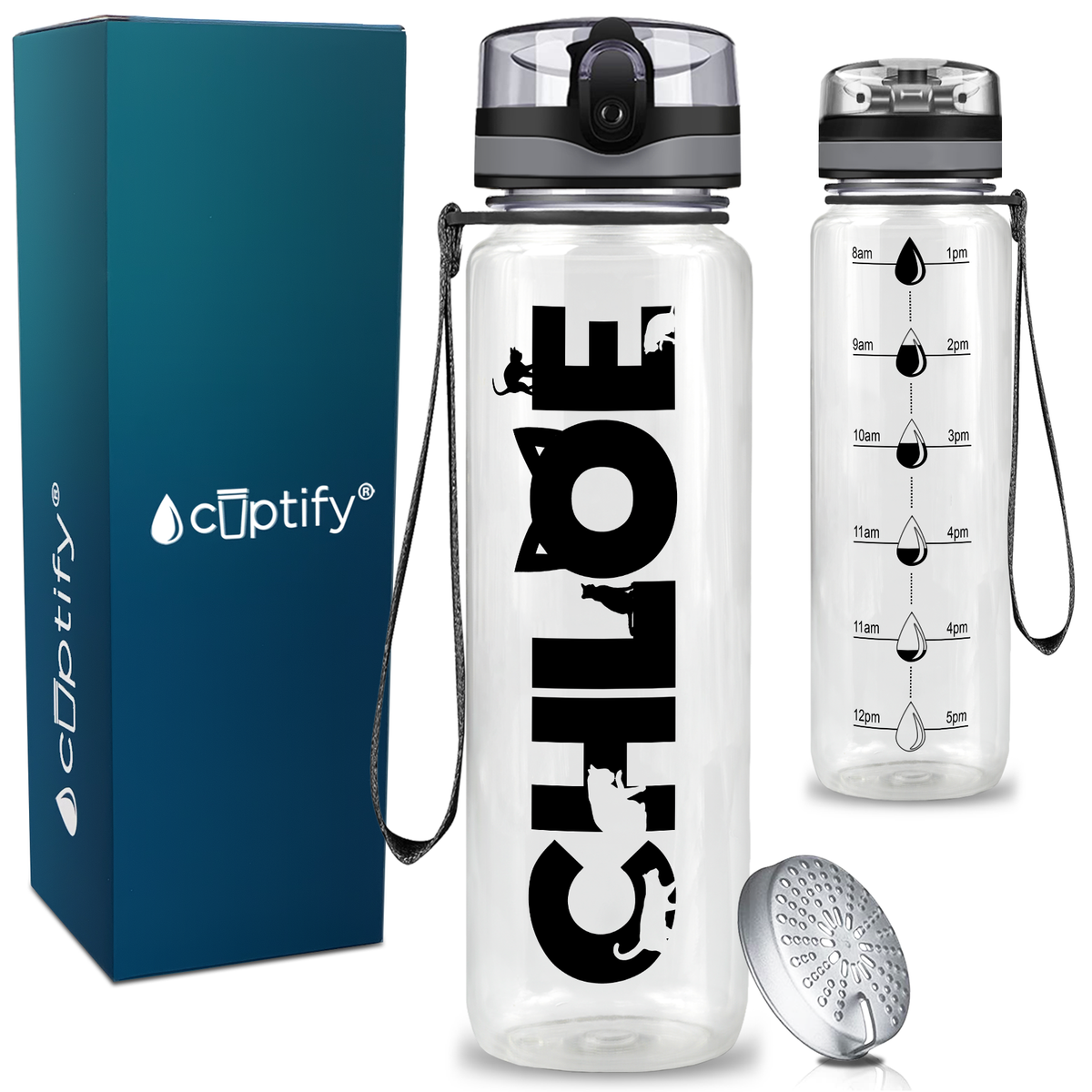 Personalized Cat Kids Water Bottle