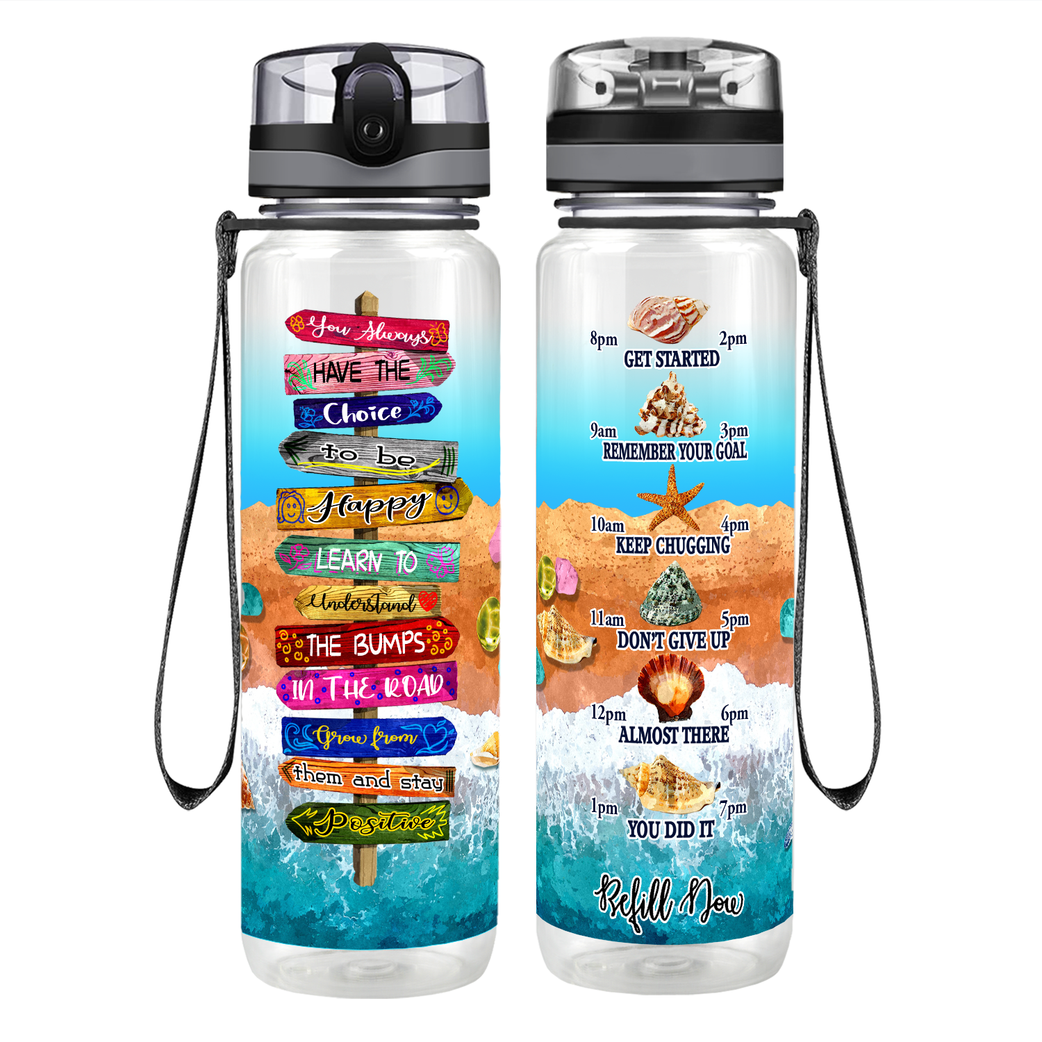 You Always Have a Choice to Be Happy Motivational Tracking Water Bottle