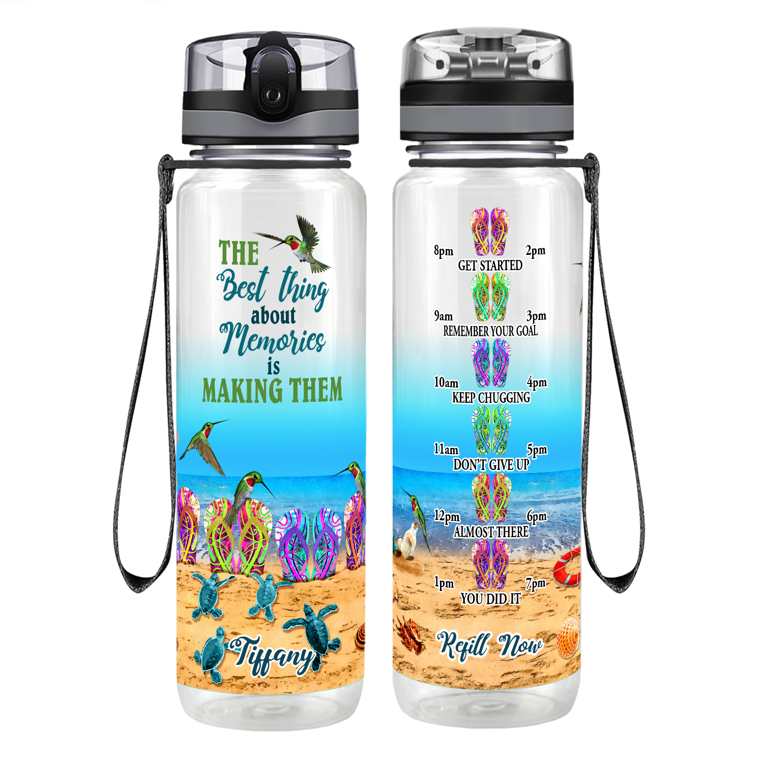 Personalized The Best Thing About Memories Motivational Tracking Water Bottle