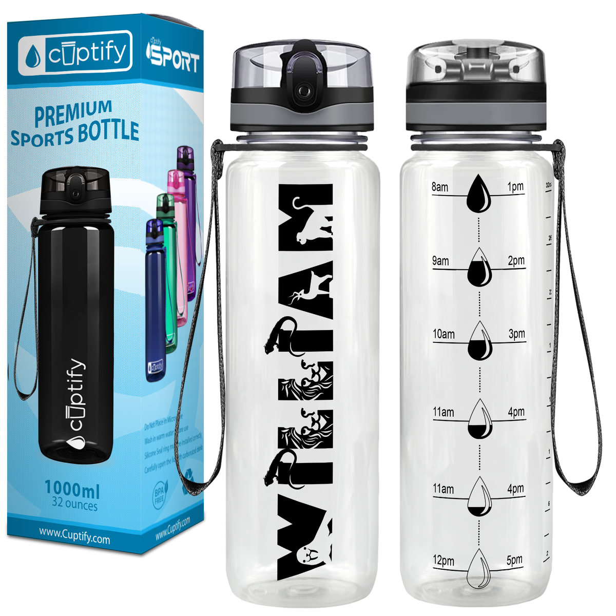 Kids Personalized 32 oz Motivational Tracking Water Bottle