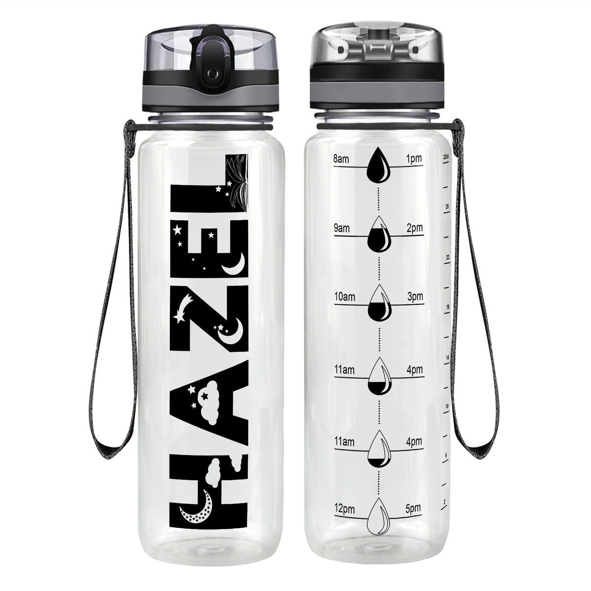Personalized Girls Motivational Tracking Water Bottle