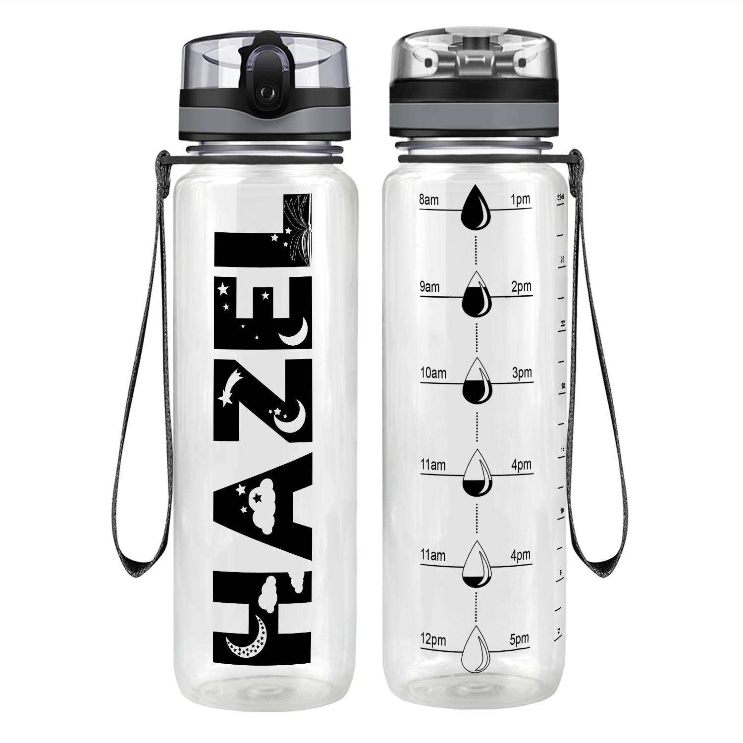Personalized Girls Motivational Tracking Water Bottle