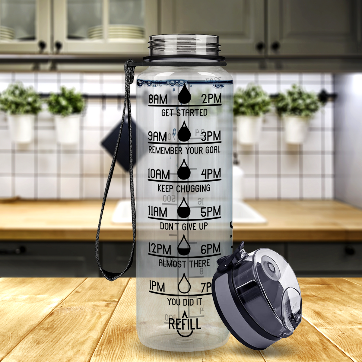 Cuptify Clear Gloss 32 oz Motivational Water Bottle