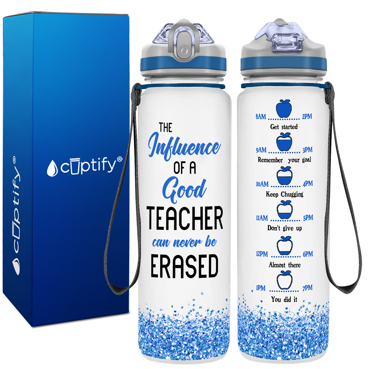 Influence of a Good Teacher on 32 oz Water Bottle with Straw Lid