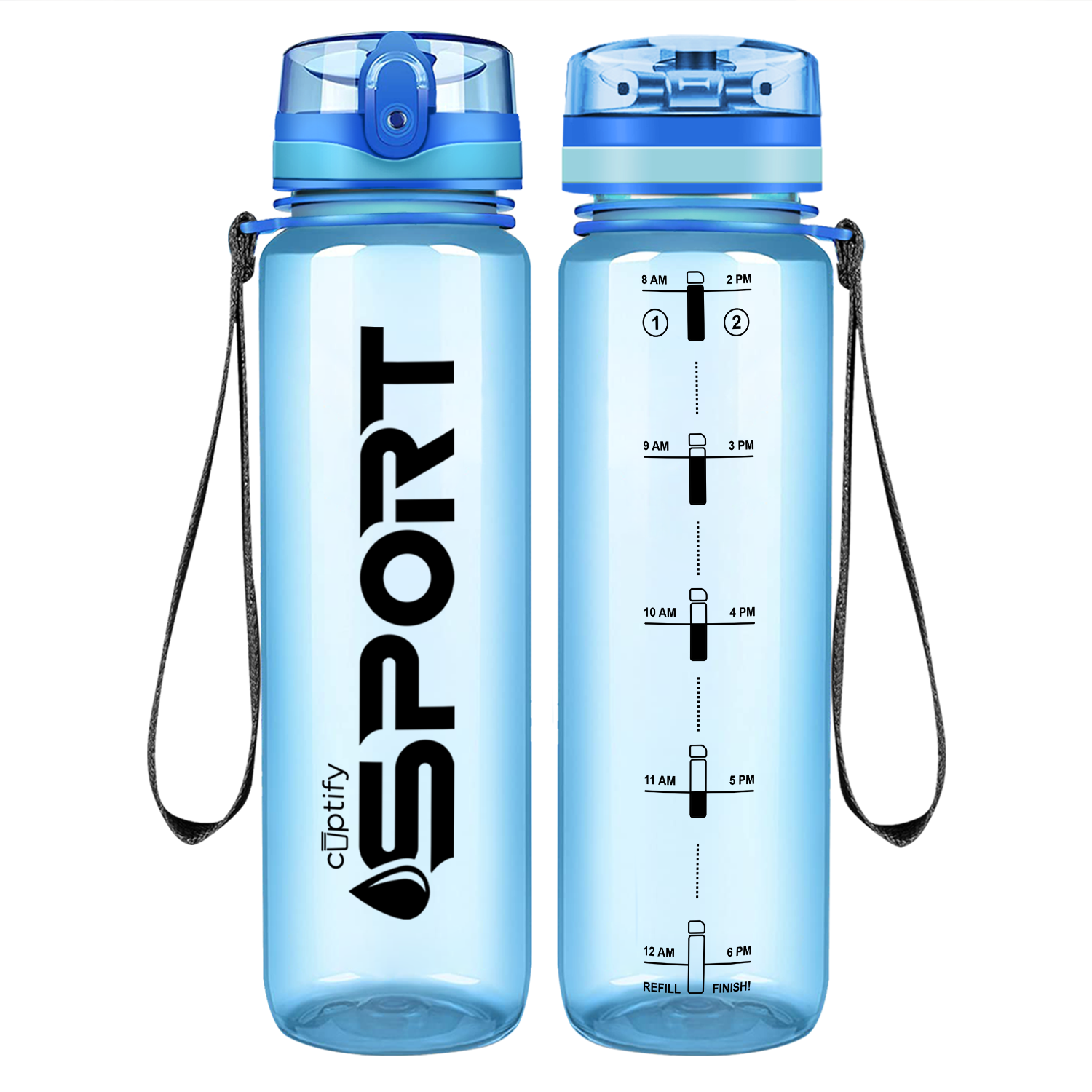 Cuptify Baby Blue Gloss Sport Water Bottle