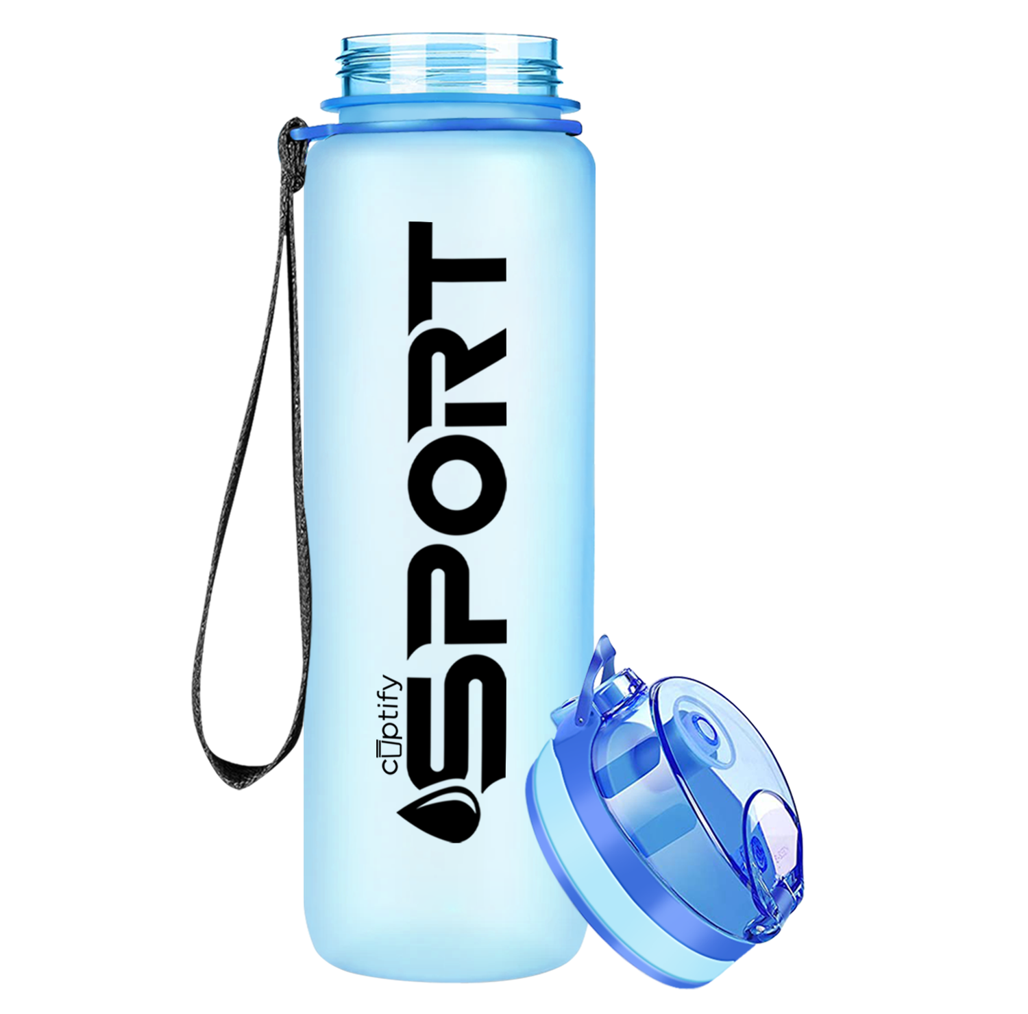 Highlights Blue Sports Sticker Water Bottle