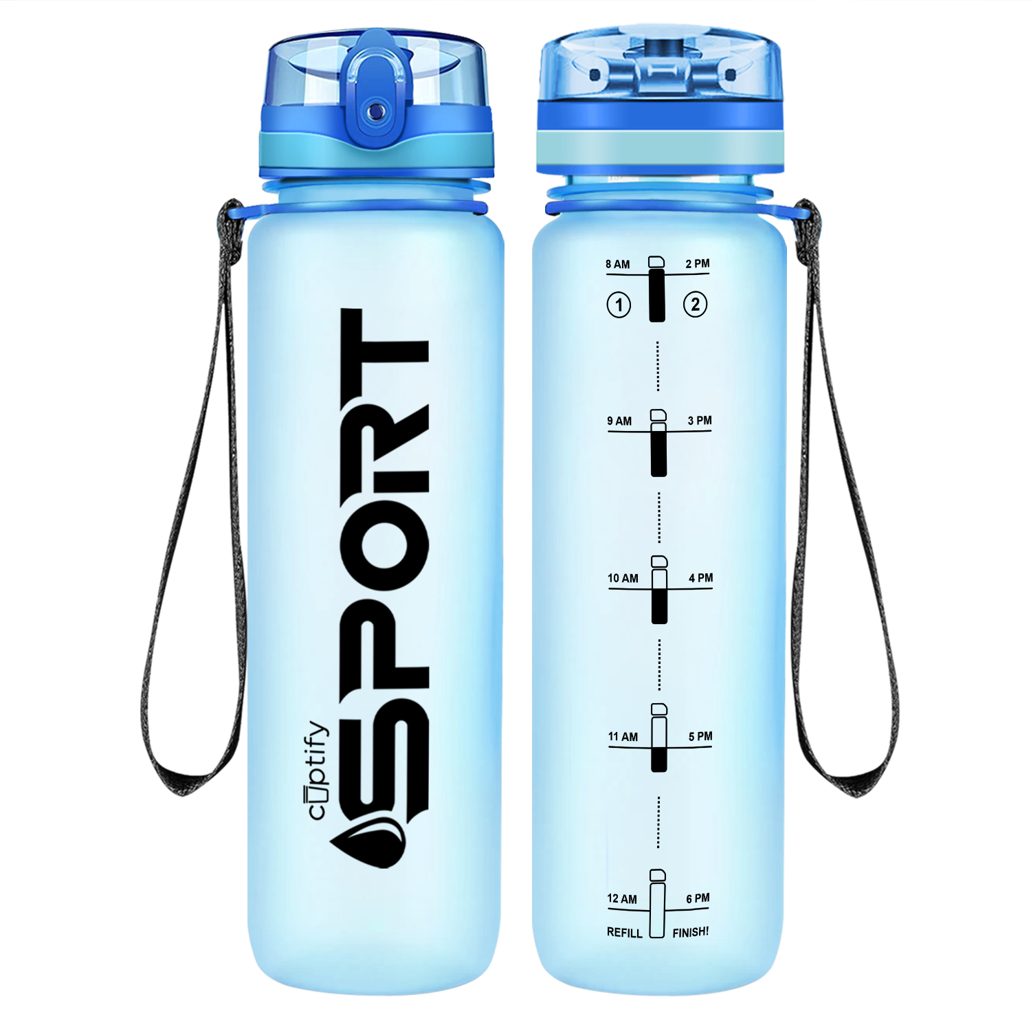 Cuptify Baby Blue Frosted Sport Water Bottle