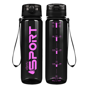 Cuptify Black with Pink Sport Water Bottle