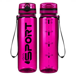 Cuptify Fuschia with Black Sport Water Bottle