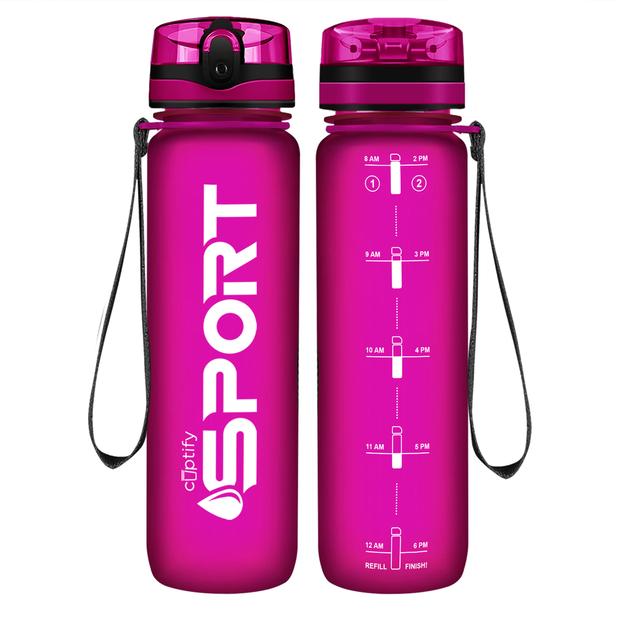 Cuptify Fuschia Frosted Sport Water Bottle