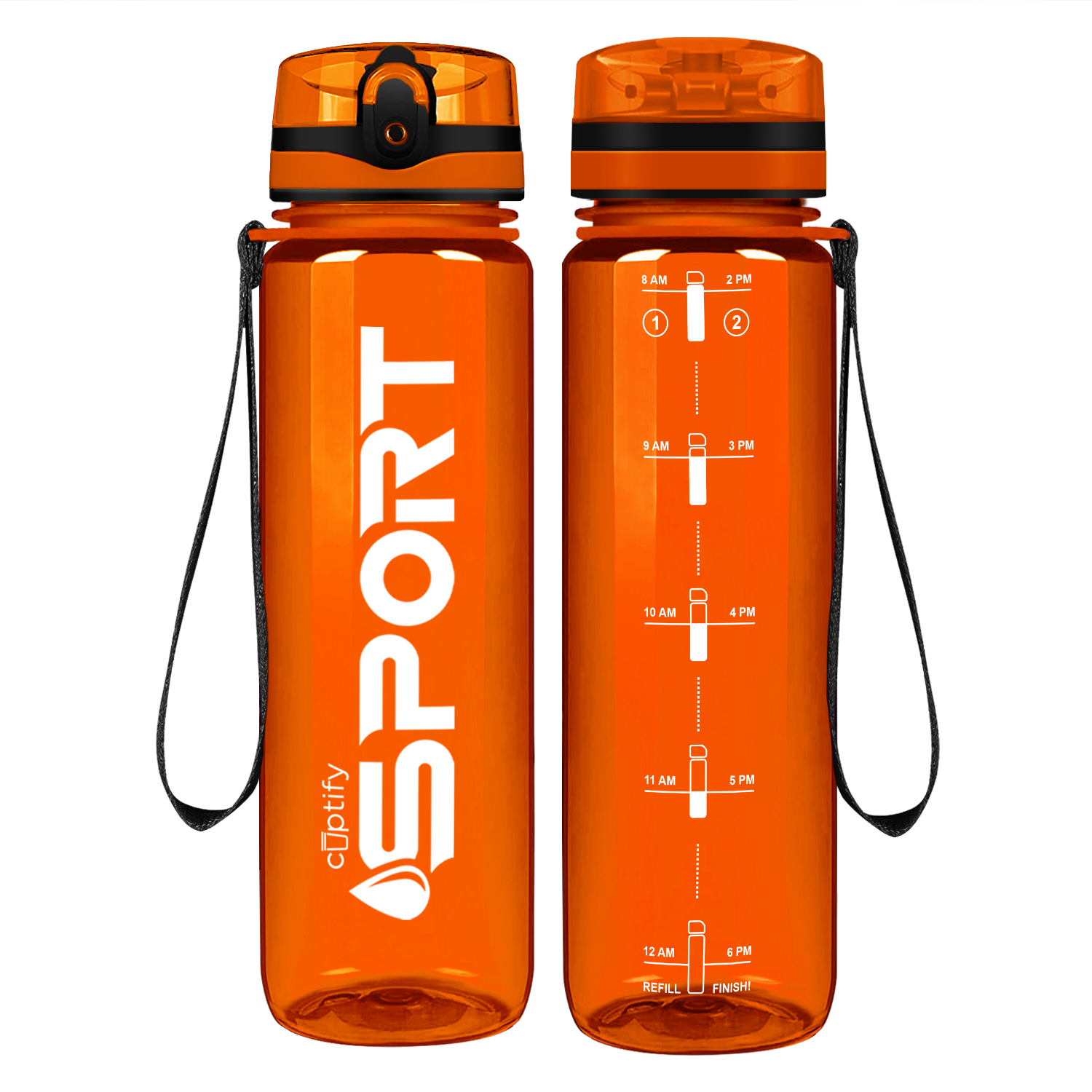 Cuptify Orange Gloss Sport Water Bottle