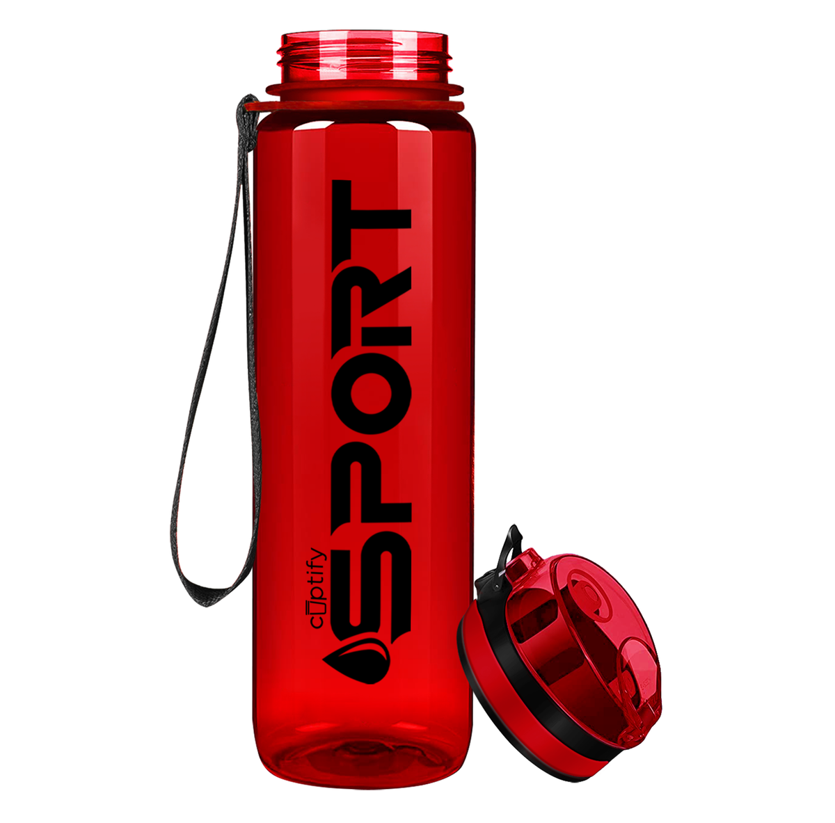 Red with Black 32oz Tritan™ Sport Water Bottle