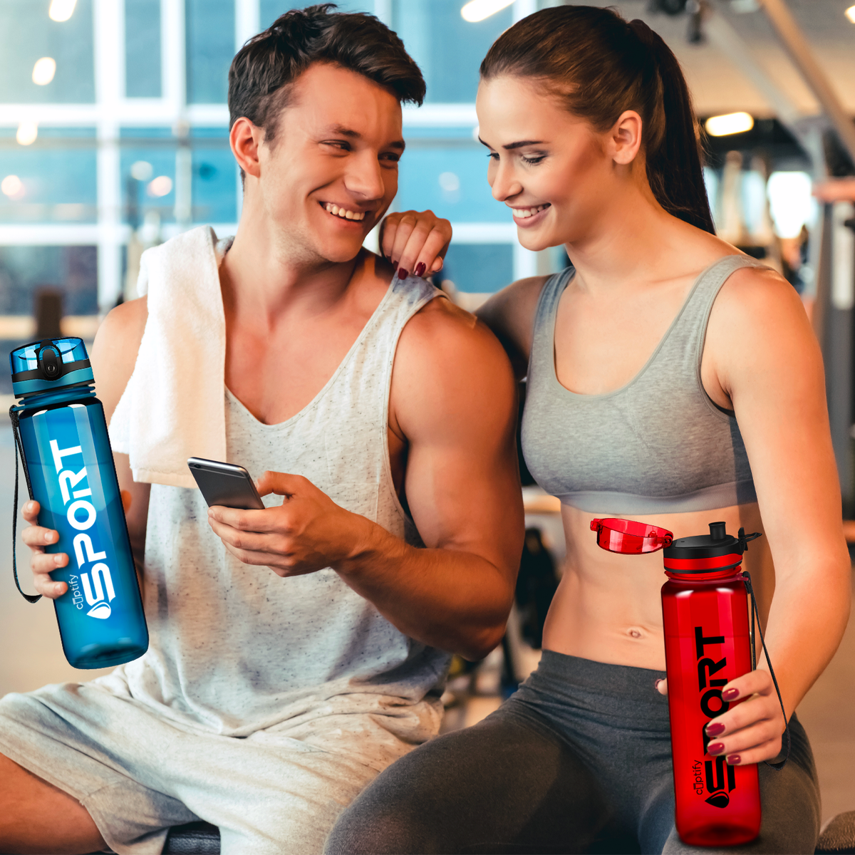 Red with Black 32oz Tritan™ Sport Water Bottle