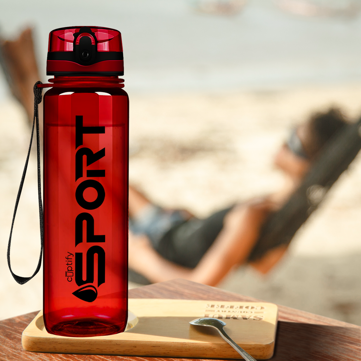 Red with Black 32oz Tritan™ Sport Water Bottle
