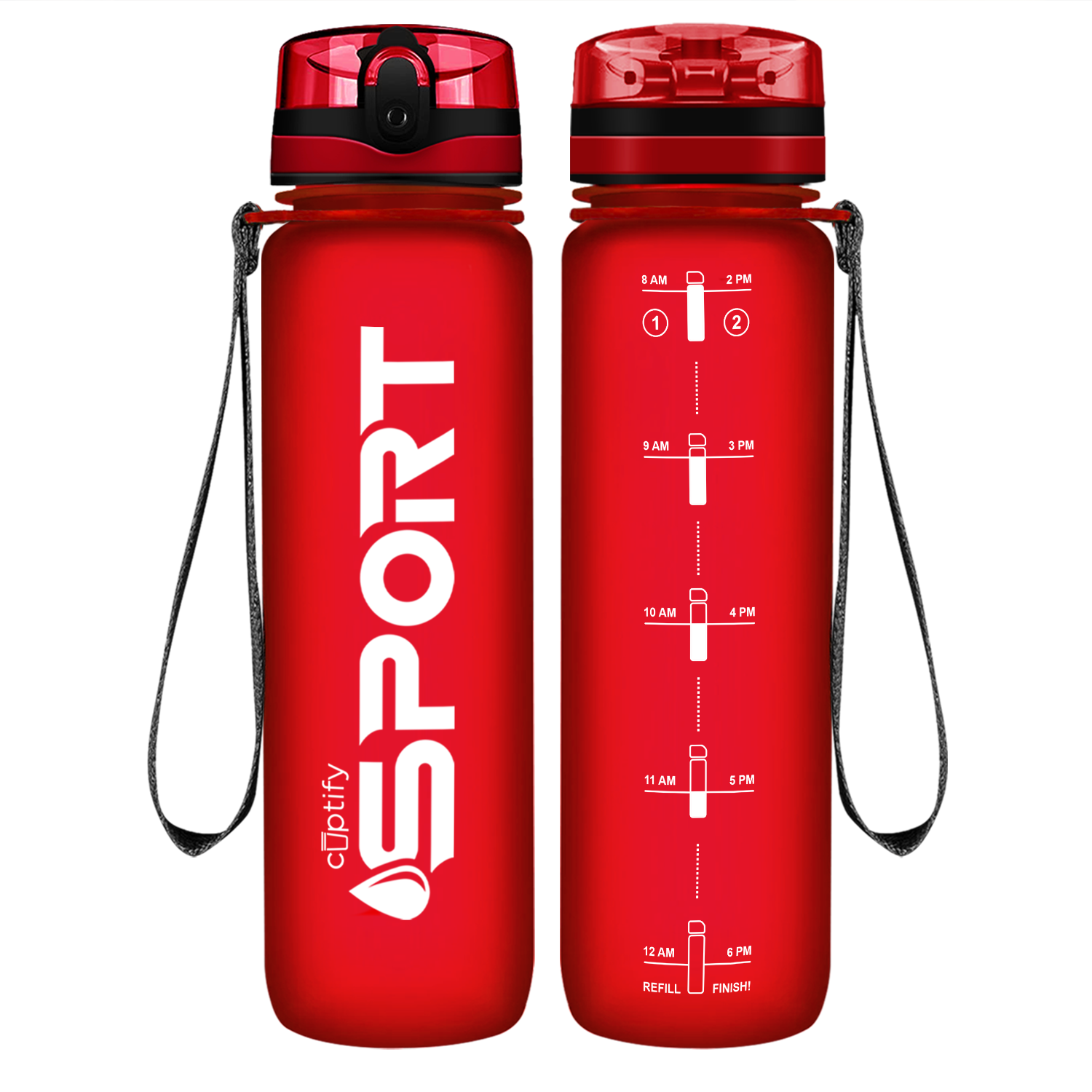 Cuptify Red Frosted Sport Water Bottle