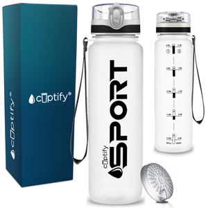 White Frosted 32oz Tritan™ Sport Water Bottle