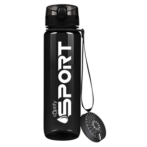 Black with White 32oz Tritan™ Sport Water Bottle