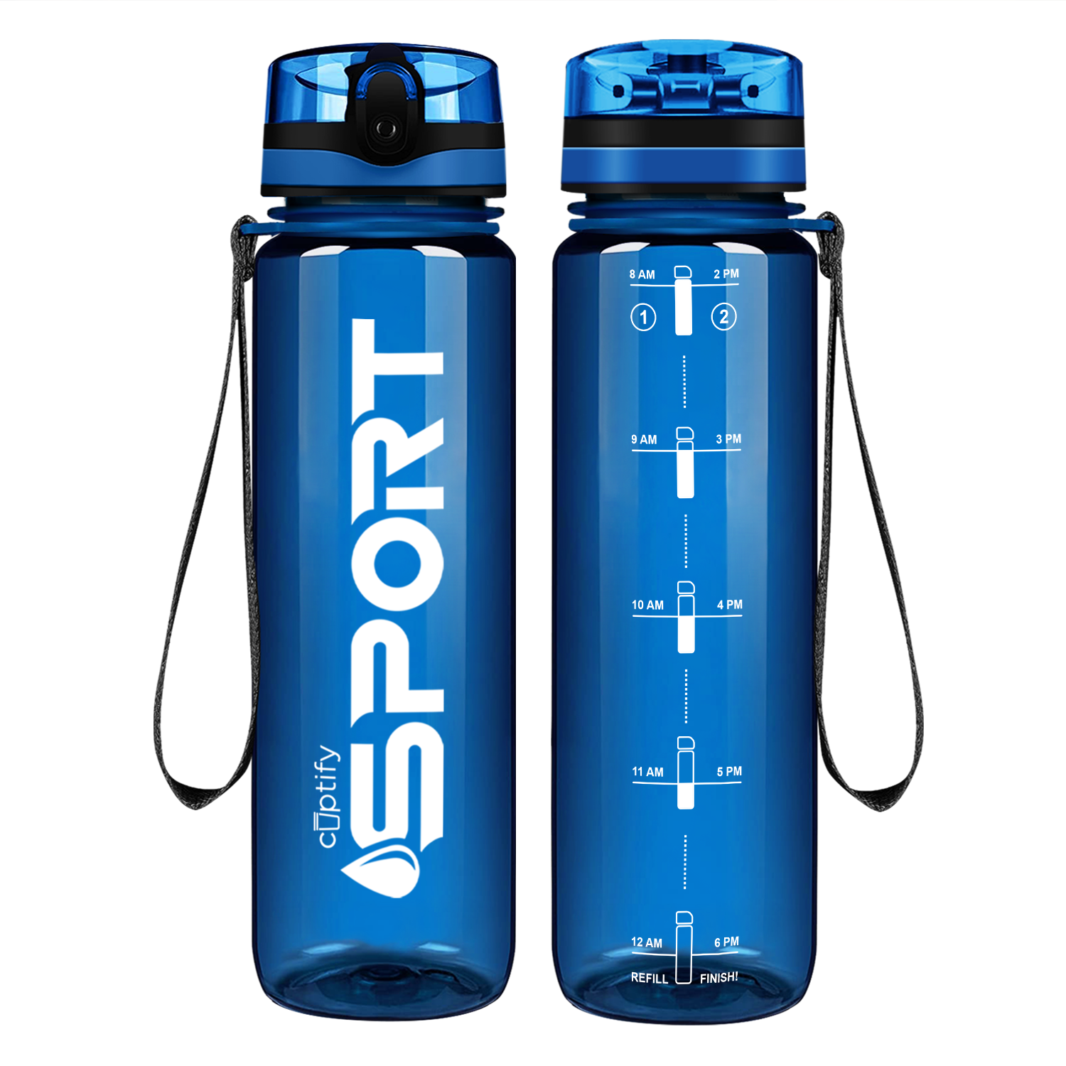 Cuptify Blue with White Sport Water Bottle