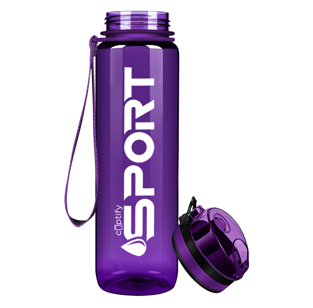 Purple with White 32oz Tritan™ Sport Water Bottle
