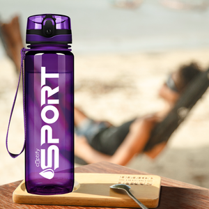 Purple with White 32oz Tritan™ Sport Water Bottle