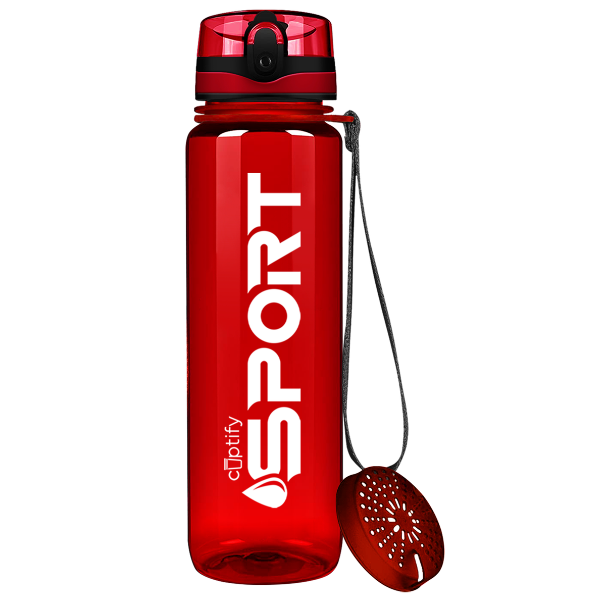 Red with White 32oz Tritan™ Sport Water Bottle