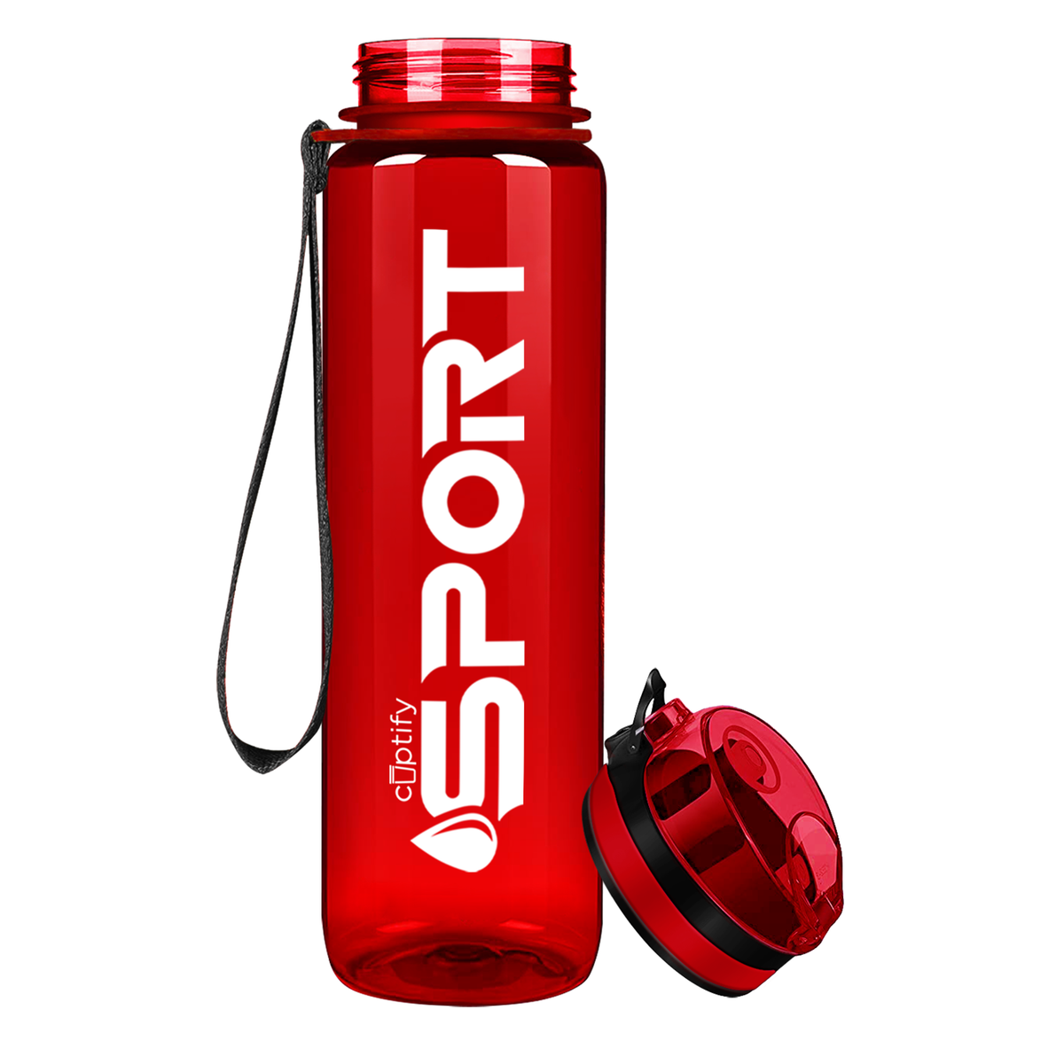 Red with White 32oz Tritan™ Sport Water Bottle