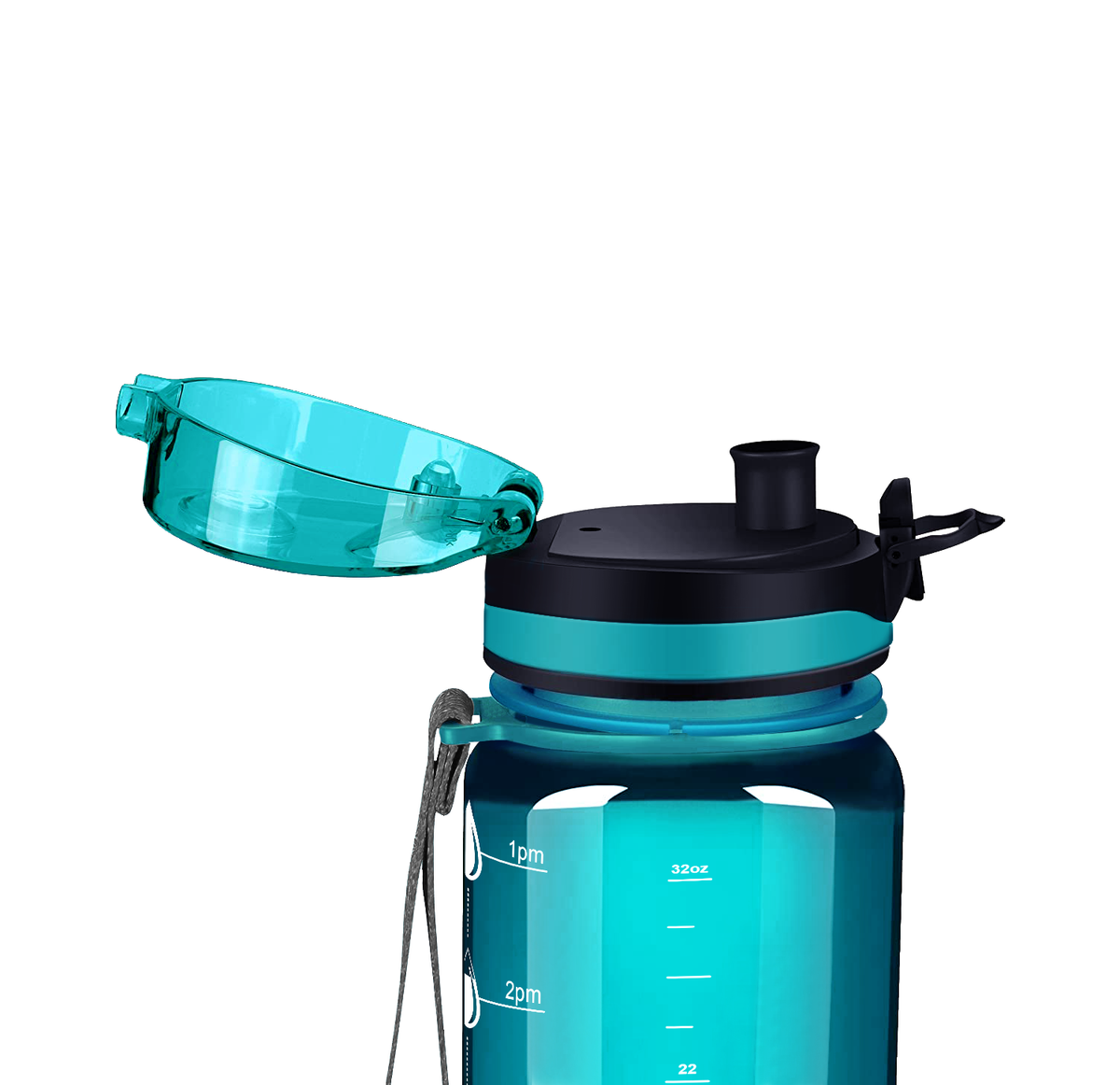 Kids Personalized on Aqua 32 oz Motivational Tracking Water Bottle