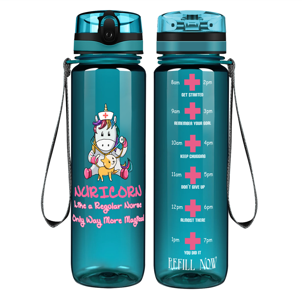 Nuricorn More Magical on 32oz Motivational Nurse Water Bottle