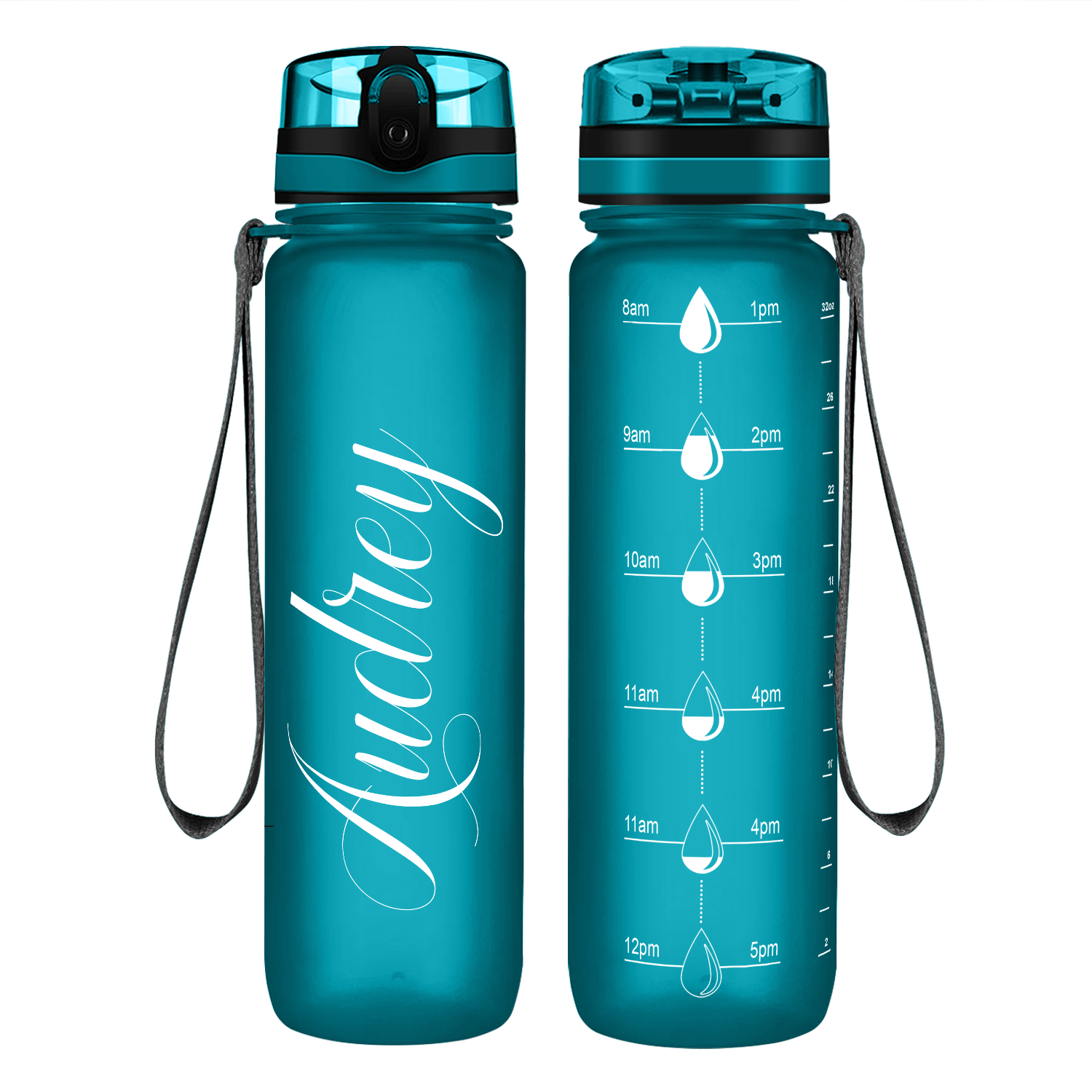 Cuptify Personalized Teal Frosted Water Bottle