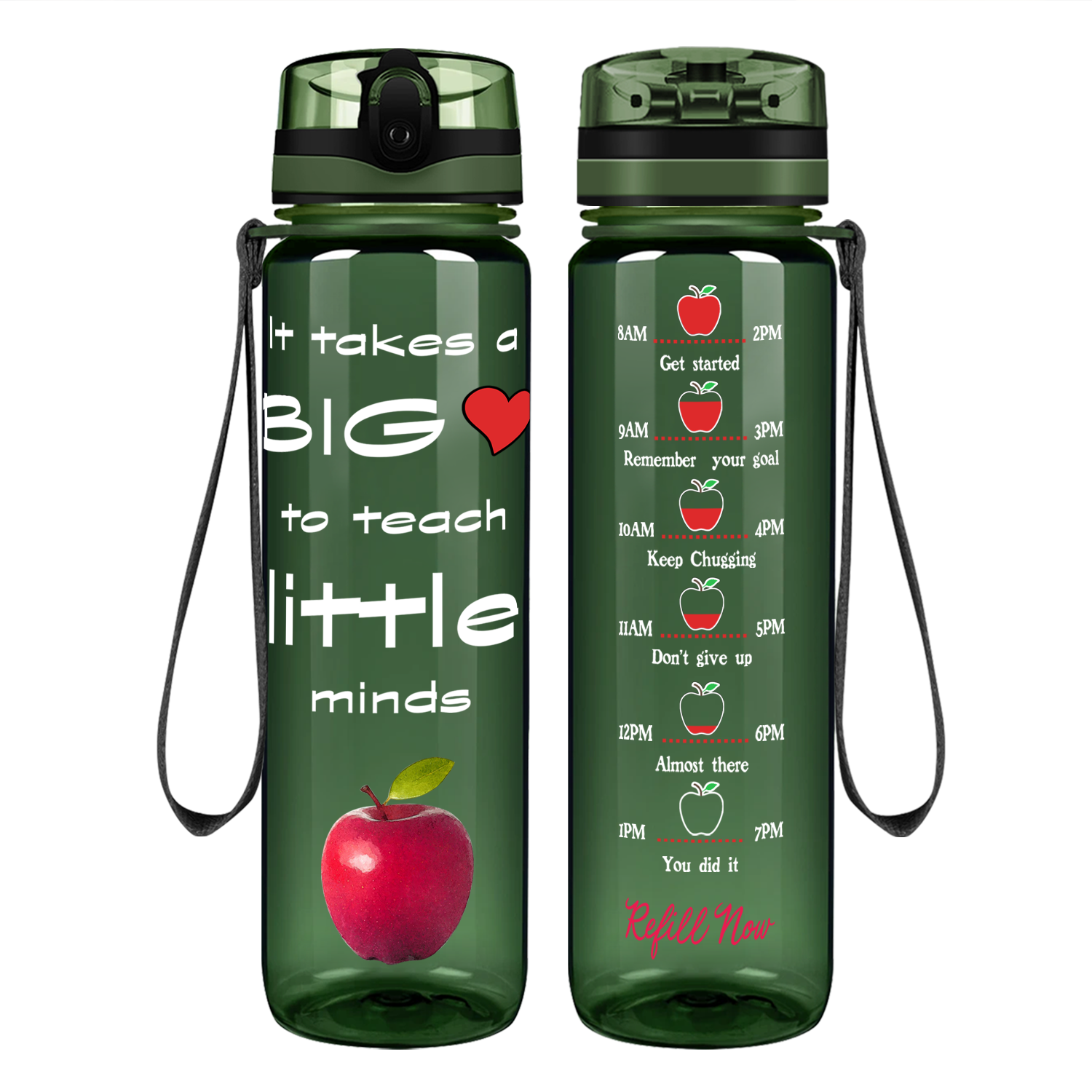 It Takes a Big Heart to Teach Motivational Tracking Water Bottle