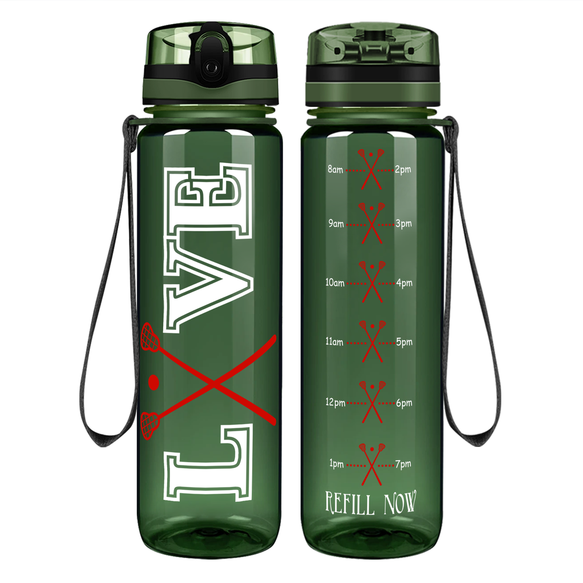 Lacrosse Love Motivational Tracking Water Bottle