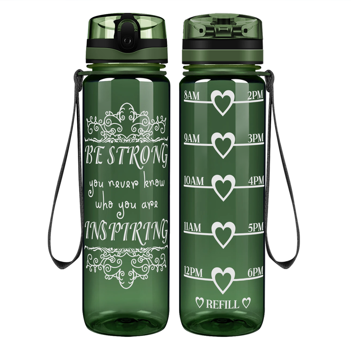 Be Strong Motivational Tracking Water Bottle