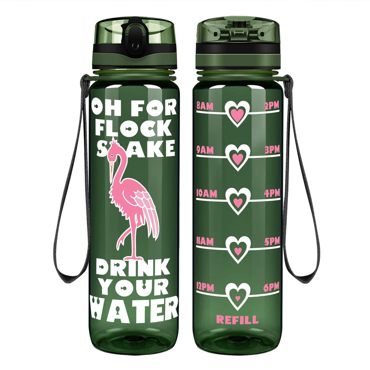For Flock Sake on 32 oz Motivational Tracking Water Bottle