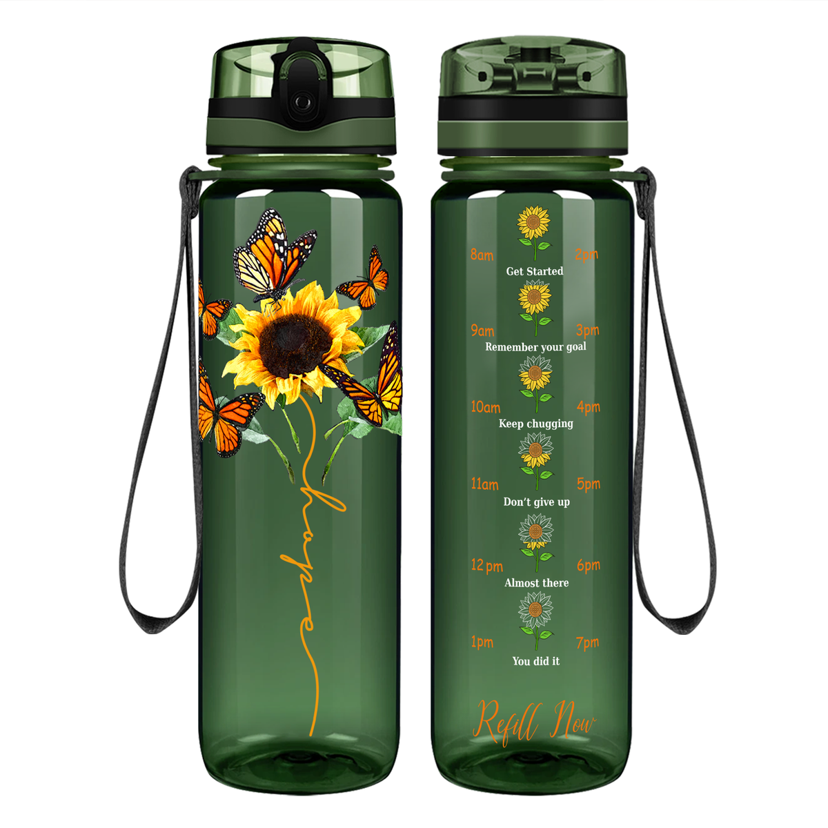Butterfly Hope Motivational Tracking Water Bottle
