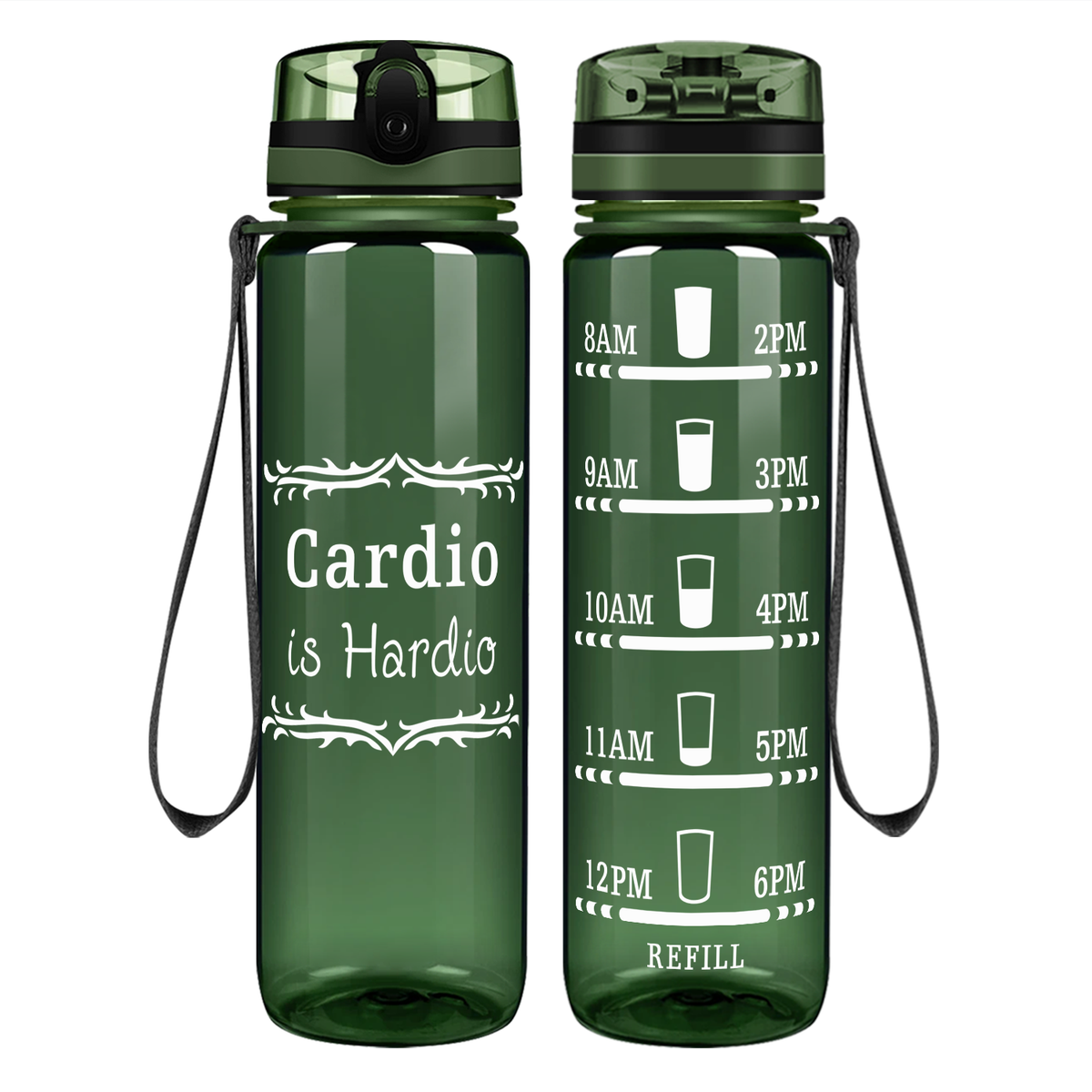 Cardio is Hardio Motivational Tracking Water Bottle