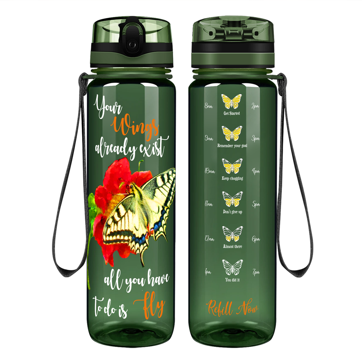 Your Wings Already Exist Motivational Tracking Water Bottle