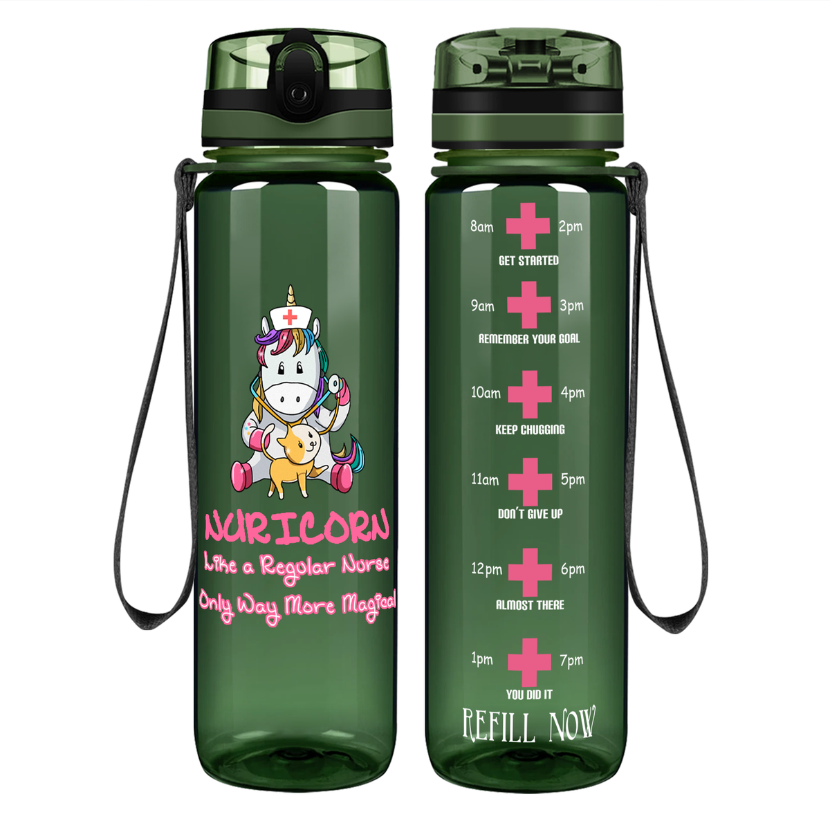 Nuricorn More Magical on 32oz Motivational Nurse Water Bottle