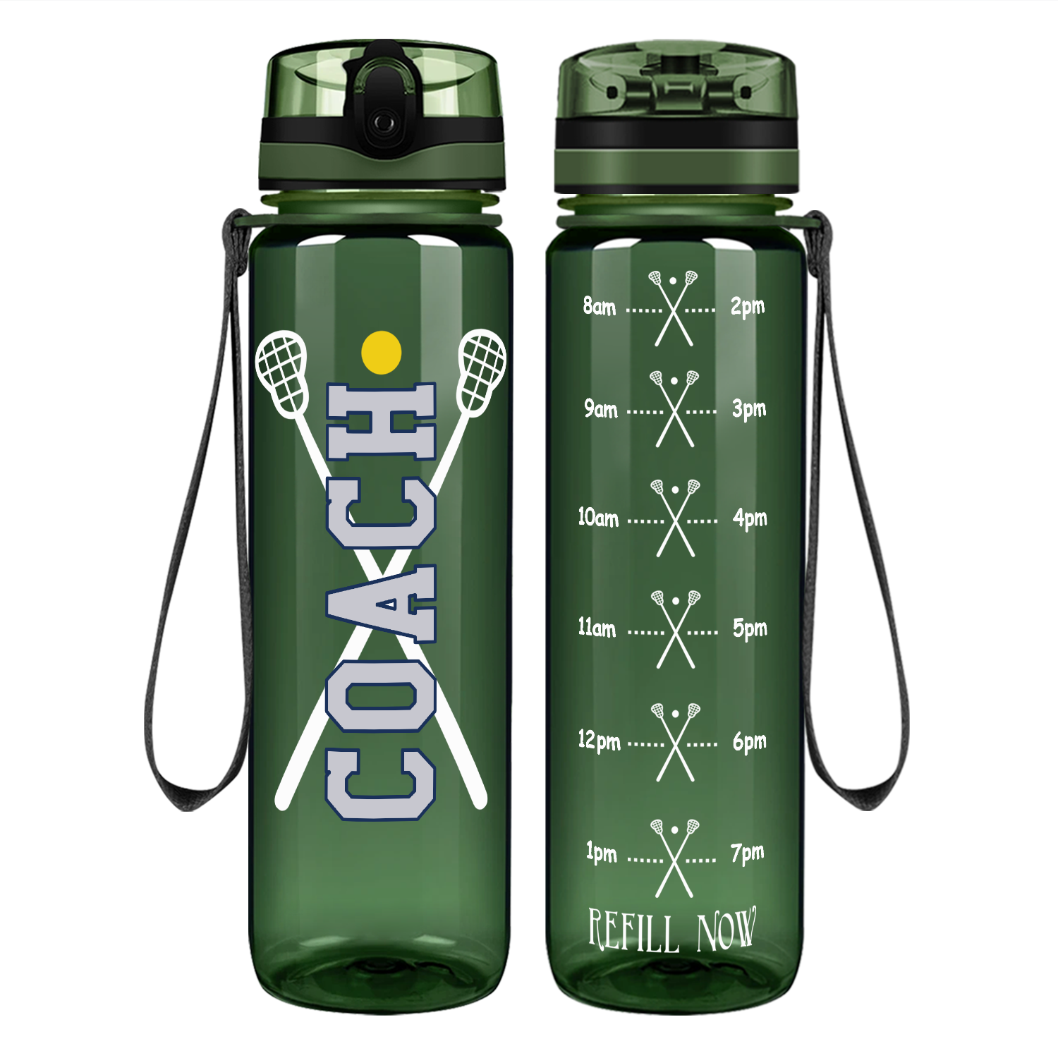 Lacrosse Coach Motivational Tracking Water Bottle