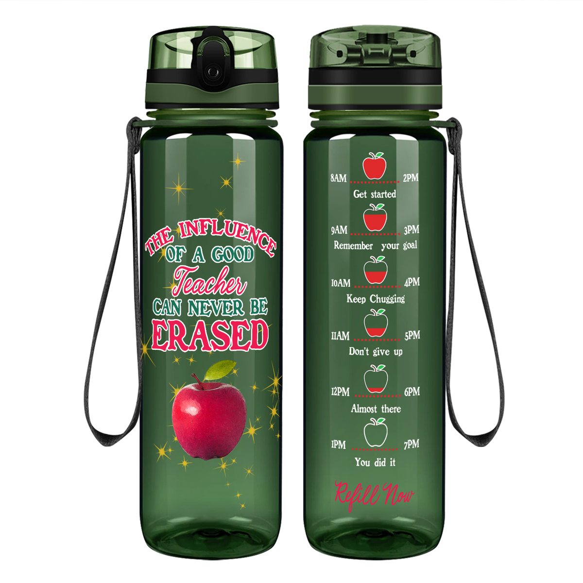Teacher Can Never be Erased Motivational Tracking Water Bottle