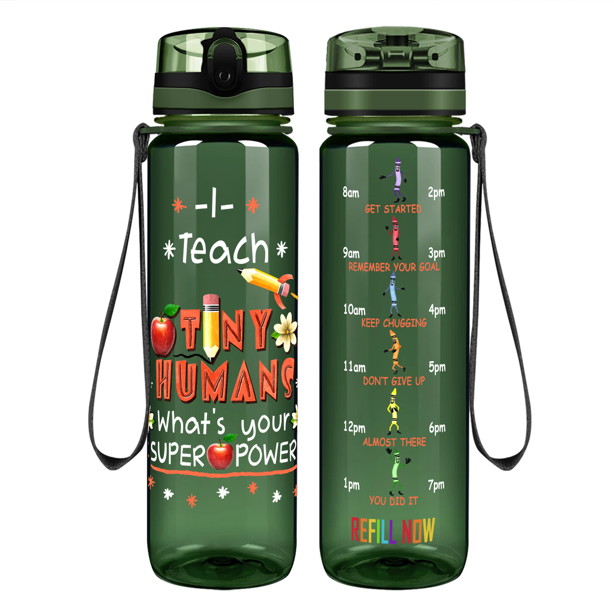 I Teach Tiny Humans Motivational Tracking Water Bottle