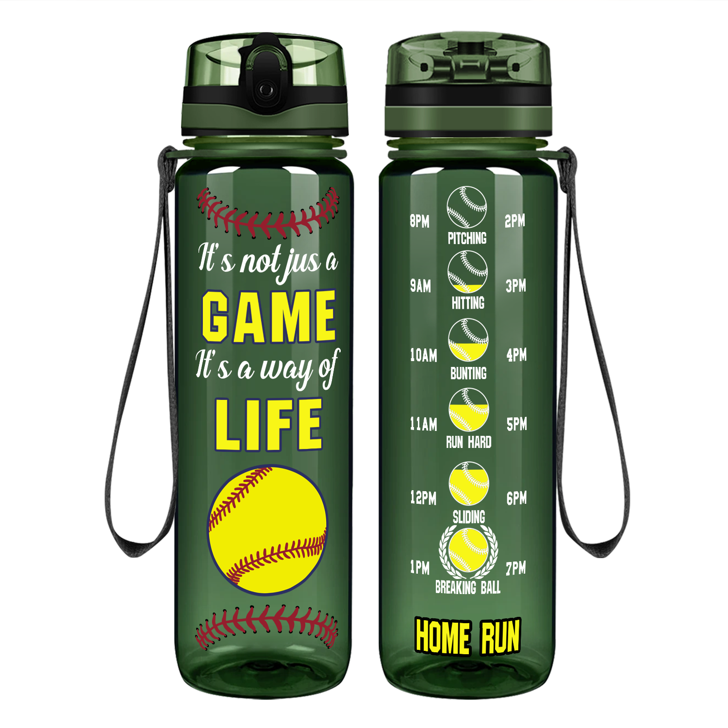 It's Not Just a Game It's a Way of Life on 32 oz Motivational Tracking Water Bottle